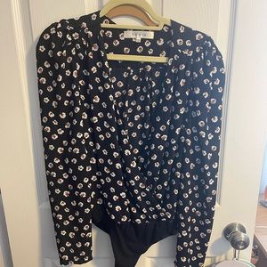 Row A Navy Floral Bodysuit